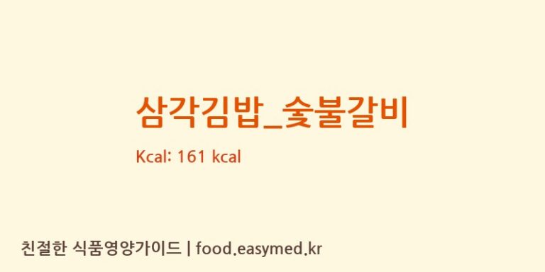 삼각김밥_숯불갈비 영양성분 (칼로리, 단백질, 나트륨)