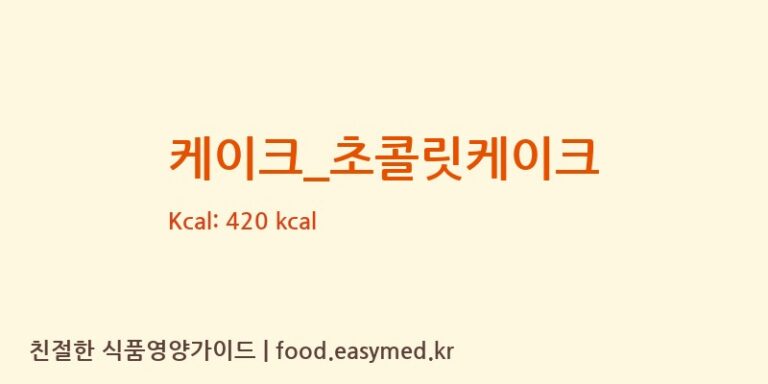 케이크_초콜릿케이크 영양성분 (칼로리, 단백질, 나트륨)