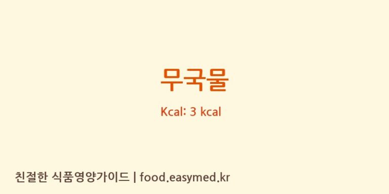 무국물 영양성분 (칼로리, 단백질, 나트륨)