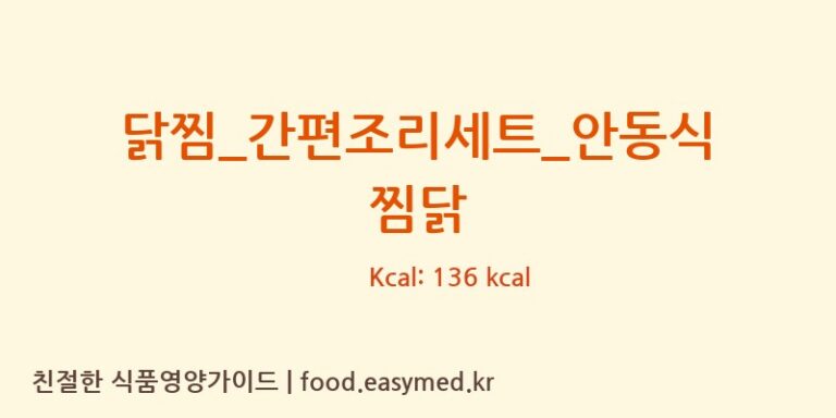 닭찜_간편조리세트_안동식 찜닭 칼로리 및 주요 영양소 분석 (GS 리테일 심플리쿡)