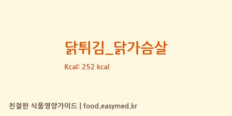 닭튀김_닭가슴살 영양성분 (칼로리, 단백질, 나트륨)