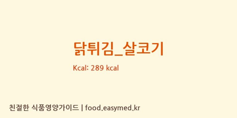 닭튀김_살코기 영양성분 (칼로리, 단백질, 나트륨)