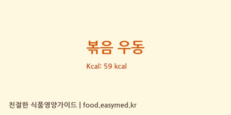 볶음 우동 영양성분 (칼로리, 단백질, 나트륨)