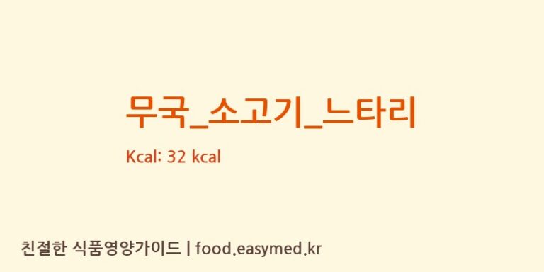 무국_소고기_느타리 영양성분 (칼로리, 단백질, 나트륨)