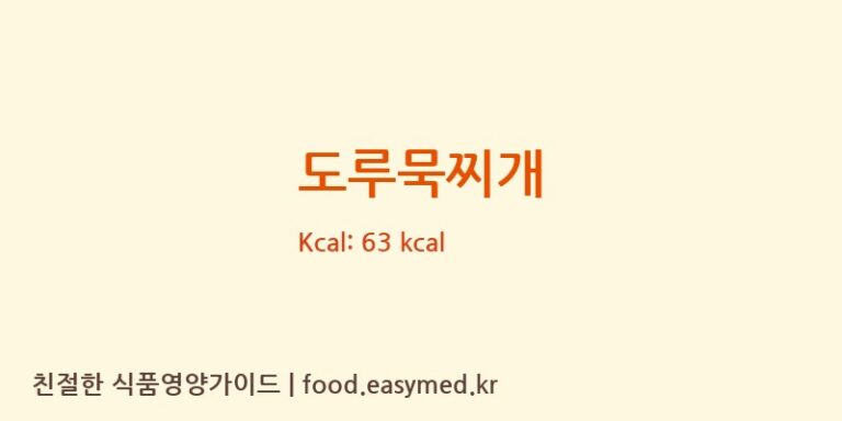 도루묵찌개 영양성분 (칼로리, 단백질, 나트륨)
