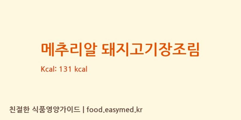 메추리알 돼지고기장조림 영양성분 (칼로리, 단백질, 나트륨)