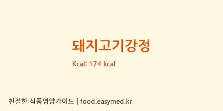 돼지고기강정 영양성분 (칼로리, 단백질, 나트륨)