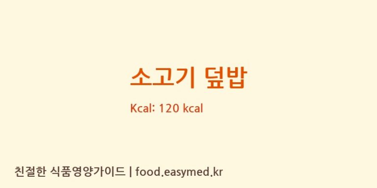소고기 덮밥 영양성분 (칼로리, 단백질, 나트륨)