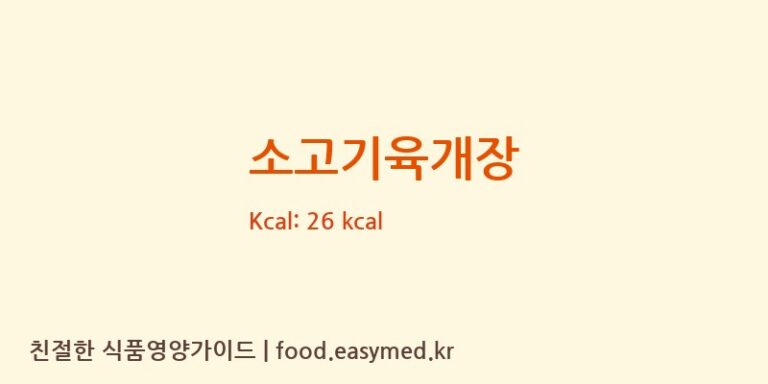 소고기육개장 영양성분 (칼로리, 단백질, 나트륨)