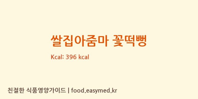 쌀집아줌마 꽃떡뻥 칼로리 및 주요 영양소 분석 (그린원푸드)