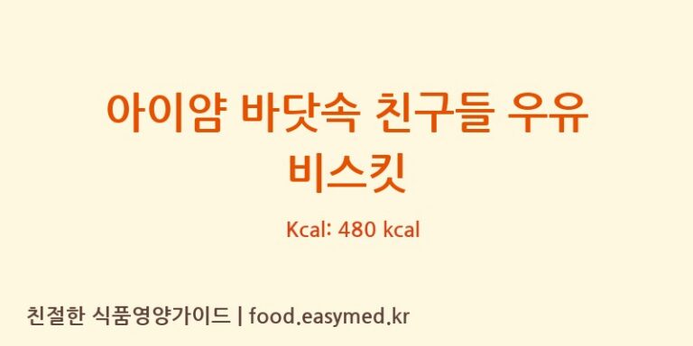 [상일식품(주)] 아이얌 바닷속 친구들 우유 비스킷 다이어트 영양 정보 (당류, 단백질)