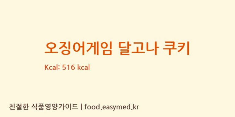 오징어게임 달고나 쿠키 칼로리 및 주요 영양소 분석 ((주)대산후드)