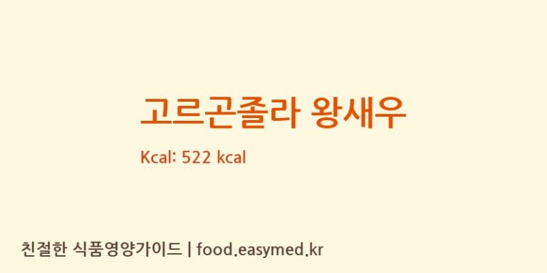 [(주)델토리] 고르곤졸라 왕새우 영양성분 (칼로리, 단백질, 나트륨)