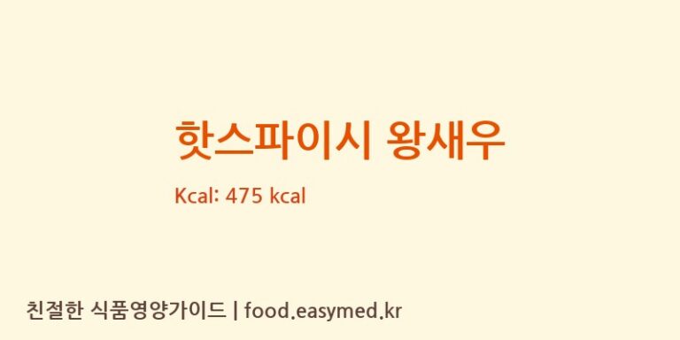 [(주)델토리] 핫스파이시 왕새우 영양성분 (칼로리, 단백질, 나트륨)