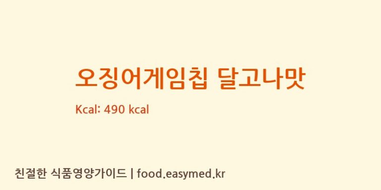 오징어게임칩 달고나맛 칼로리 및 주요 영양소 분석 (㈜제이앤이 아산공장)