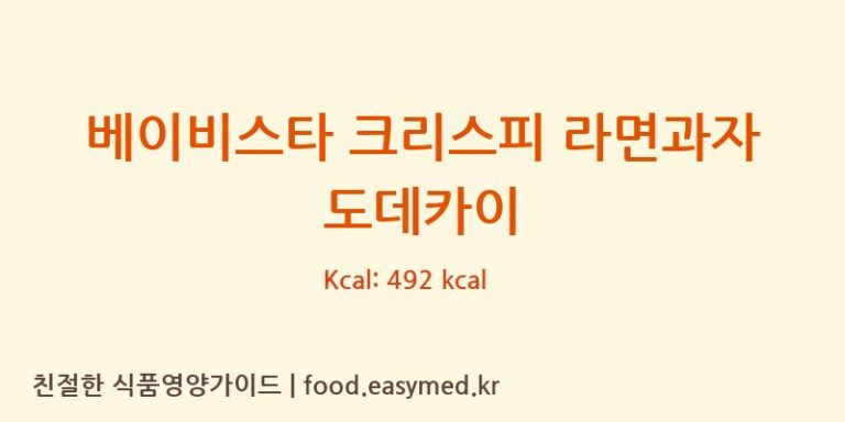 [THEOYATSUCOMPANYTAIWANLIMITED] 베이비스타 크리스피 라면과자 도데카이 영양성분 (칼로리, 단백질, 나트륨)