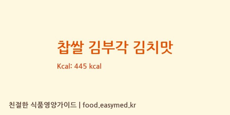 [(주)선해수산 익산드림캠퍼스] 찹쌀 김부각 김치맛 영양성분 (칼로리, 단백질, 나트륨)