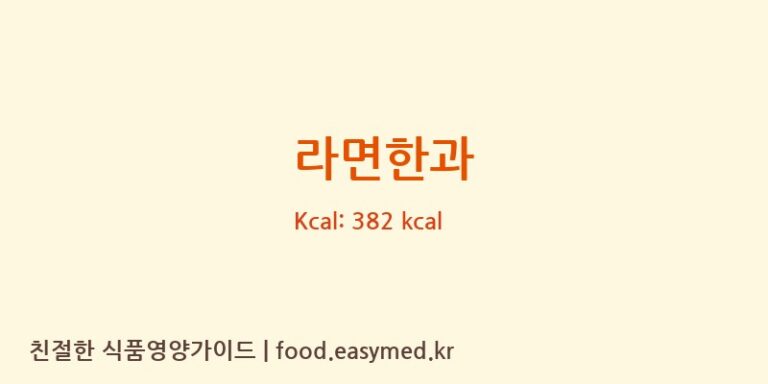 [선미한과] 라면한과 영양성분 (칼로리, 단백질, 나트륨)