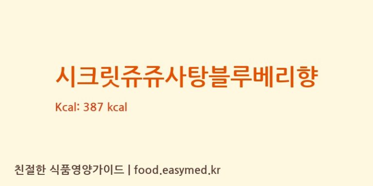 시크릿쥬쥬사탕블루베리향 영양성분 (칼로리, 단백질, 나트륨)