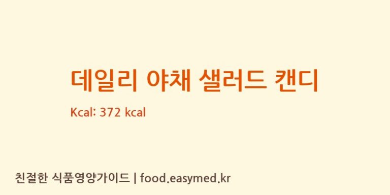 [(주)비오팜] 데일리 야채 샐러드 캔디 영양성분 (칼로리, 단백질, 나트륨)
