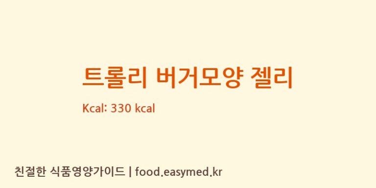 [TROLLI GMBH] 트롤리 버거모양 젤리 다이어트 영양 정보 (당류, 단백질)