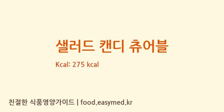 샐러드 캔디 츄어블 칼로리 및 주요 영양소 분석 (포항바이오파크)