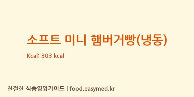 [㈜푸드코아] 소프트 미니 햄버거빵(냉동) 영양성분 (칼로리, 단백질, 나트륨)