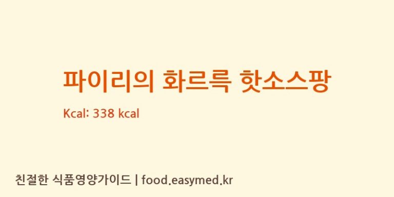 파이리의 화르륵 핫소스팡 칼로리 및 주요 영양소 분석 ((주)샤니)