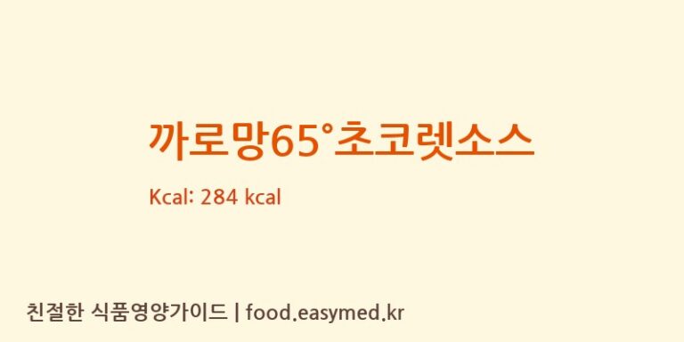 [(주)예담에프엔비] 까로망65˚초코렛소스 다이어트 영양 정보 (당류, 단백질)