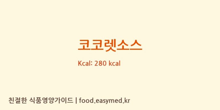 코코렛소스 칼로리 및 주요 영양소 분석 ((주)카파아이엔티)