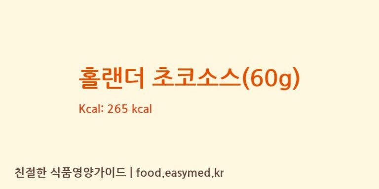 [HOLLANDERCHOCOLATE,INC] 홀랜더 초코소스(60g) 영양성분 (칼로리, 단백질, 나트륨)