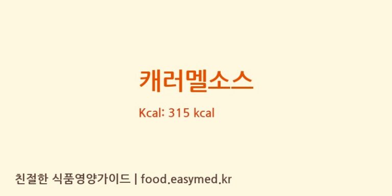 캐러멜소스 영양성분 (칼로리, 단백질, 나트륨)