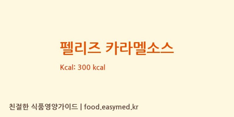 펠리즈 카라멜소스 칼로리 및 주요 영양소 분석 (㈜삼광식품)