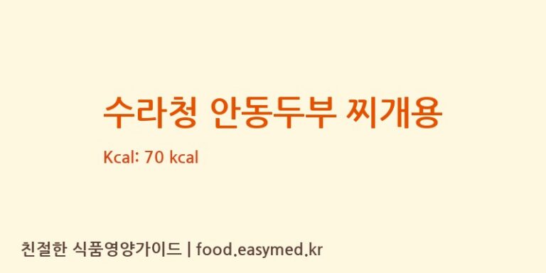 [안동농협 더햇식품사업소] 수라청 안동두부 찌개용 영양성분 (칼로리, 단백질, 나트륨)
