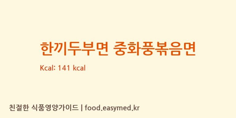 [㈜푸른촌] 한끼두부면 중화풍볶음면 다이어트 영양 정보 (당류, 단백질)