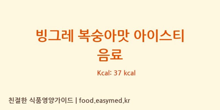 [㈜빙그레] 빙그레 복숭아맛 아이스티 음료 영양성분 (칼로리, 단백질, 나트륨)