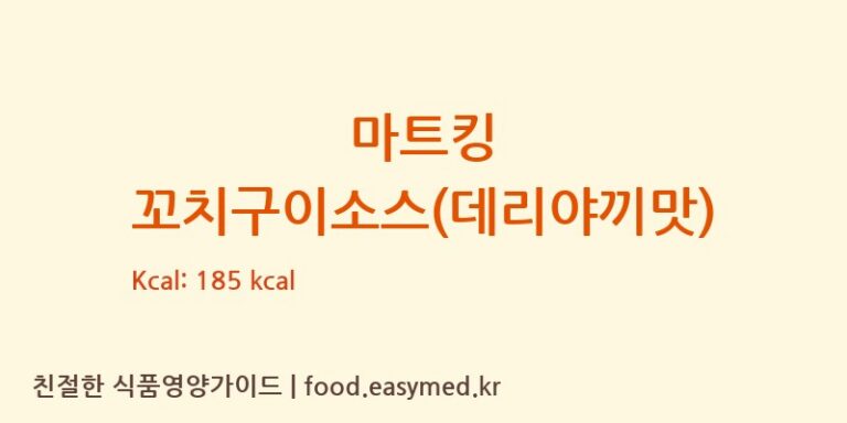 마트킹 꼬치구이소스(데리야끼맛) 칼로리 및 주요 영양소 분석 (㈜시아스)