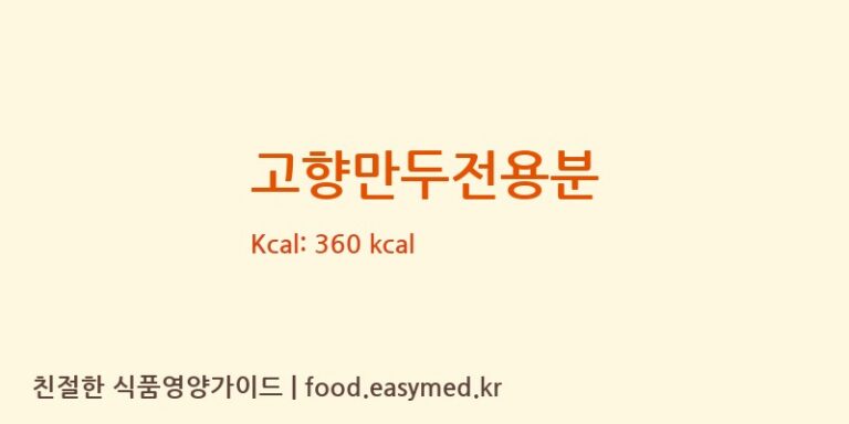 [대한제분㈜] 고향만두전용분 다이어트 영양 정보 (당류, 단백질)