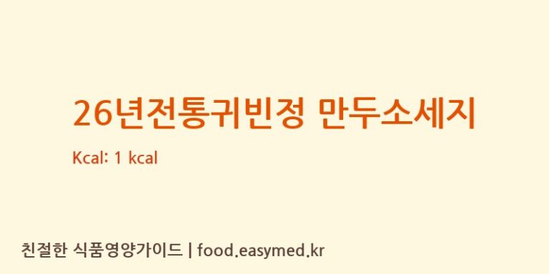 [(주)태림에프웰] 26년전통귀빈정 만두소세지 다이어트 영양 정보 (당류, 단백질)