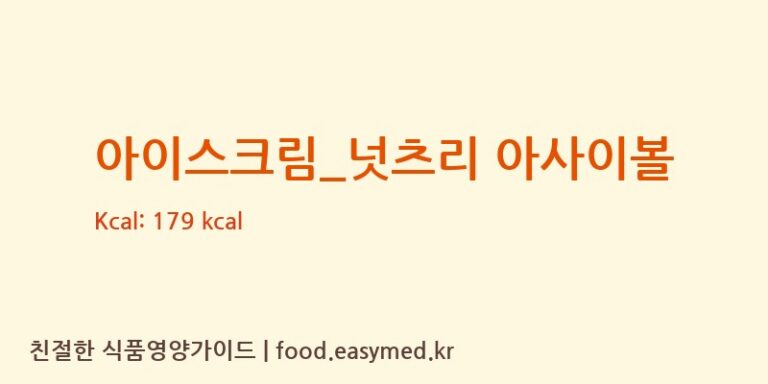 아이스크림_넛츠리 아사이볼 칼로리 및 주요 영양소 분석 (요거트아이스크림의 정석)
