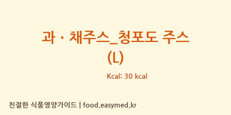 [더리터] 과ㆍ채주스_청포도 주스 (L) 다이어트 영양 정보 (당류, 단백질)