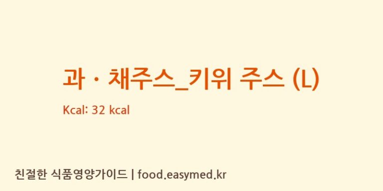 과ㆍ채주스_키위 주스 (L) 칼로리 및 주요 영양소 분석 (더리터)