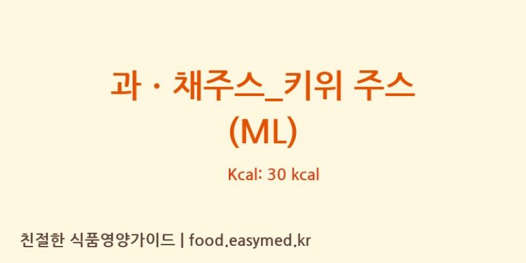 [더리터] 과ㆍ채주스_키위 주스 (ML) 영양성분 (칼로리, 단백질, 나트륨)