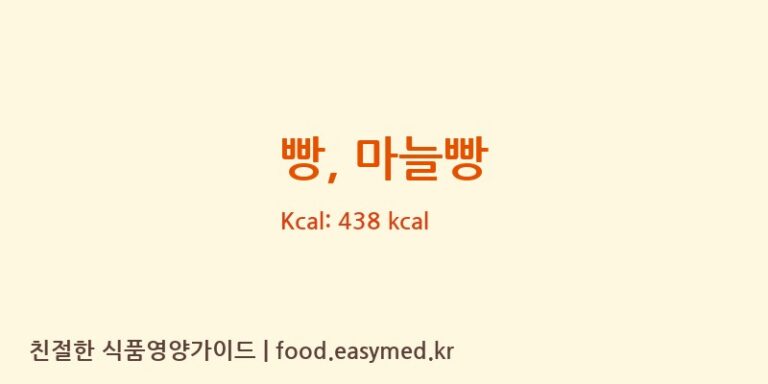 빵, 마늘빵 영양성분 (칼로리, 단백질, 나트륨)