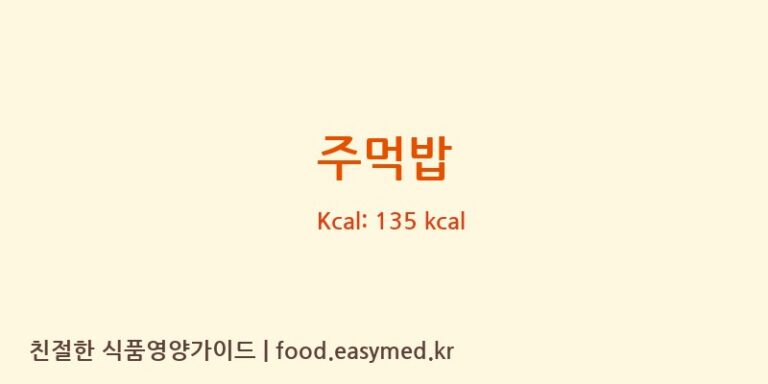 주먹밥 영양성분 (칼로리, 단백질, 나트륨)
