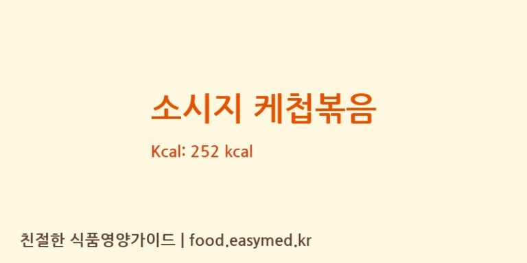 소시지 케첩볶음 영양성분 (칼로리, 단백질, 나트륨)