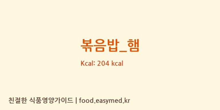 볶음밥_햄 영양성분 (칼로리, 단백질, 나트륨)
