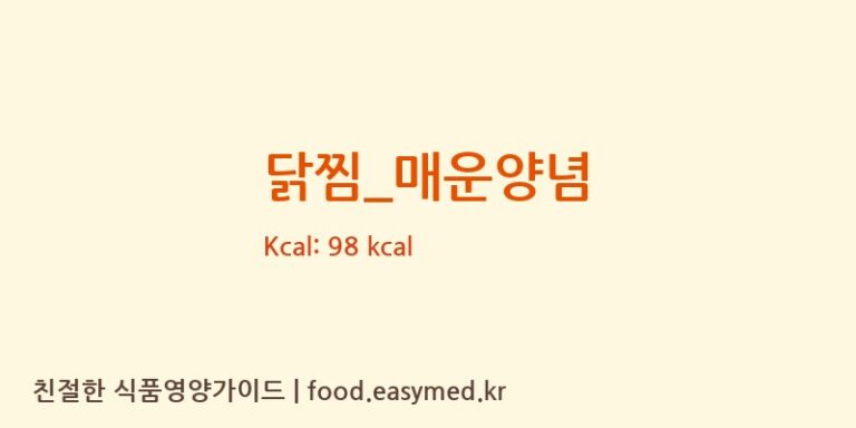 닭찜_매운양념 영양성분 (칼로리, 단백질, 나트륨)
