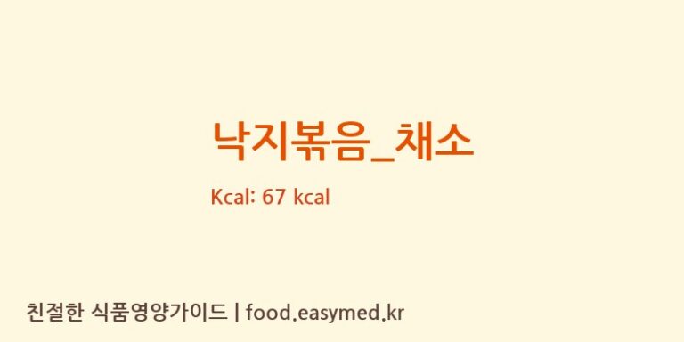 낙지볶음_채소 영양성분 (칼로리, 단백질, 나트륨)