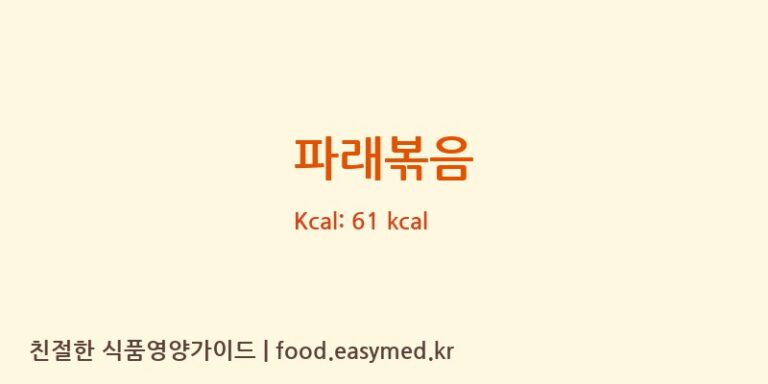 파래볶음 영양성분 (칼로리, 단백질, 나트륨)